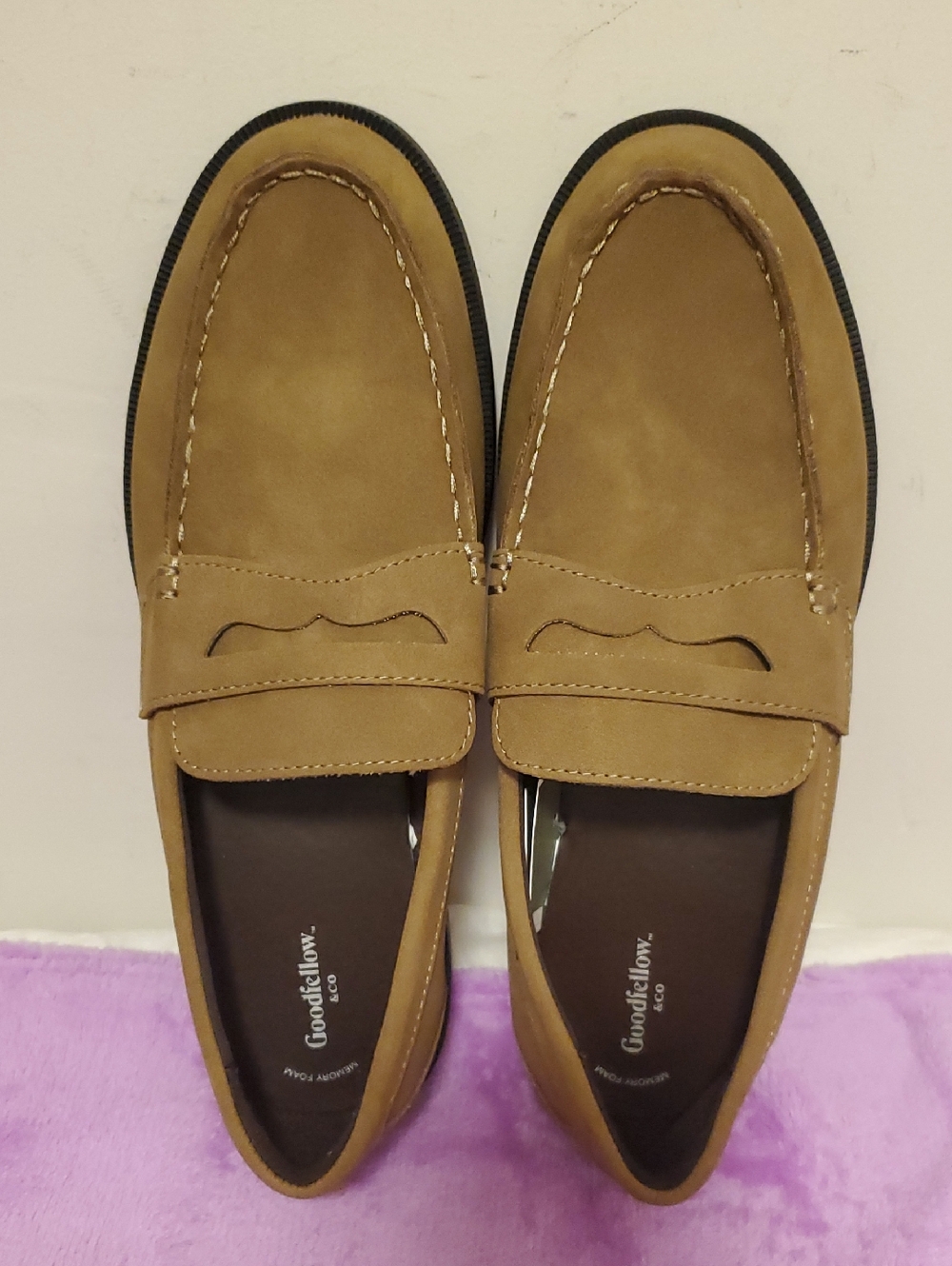 Goodfellow & Co Chestnut Penny Loafers for Men, Size 10.